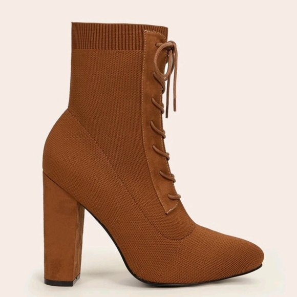 Knit Chunky Heel Sock Bootie - Picture 5 of 6